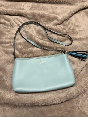 kate spade Light Blue Leather Crossbody with Tassel
